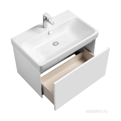 Тумба под раковину AQUATON Асти 70 белый глянец, белый матовый 1A263001AX2B0 фото в интернет-магазине Русалия