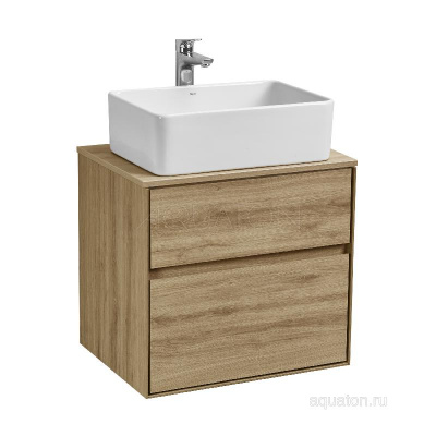 Тумба под раковину AQUATON Либерти 60 2 ящика, дуб эльвезия 1A279401LYC70 фото в интернет-магазине Русалия