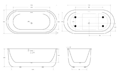 Акриловая ванна BELBAGNO BB709-1700-780 фото в интернет-магазине Русалия