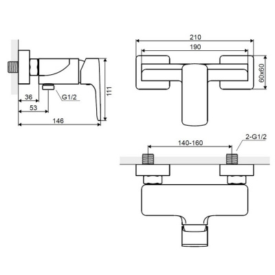 Смеситель для душа EXCELLENT Keria AREX.2008CR (хром) фото в интернет-магазине Русалия