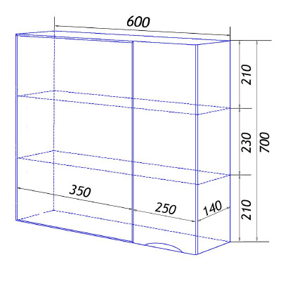 Зеркало-шкаф Loranto Santorini 60 600х140х700 правый, белый (CS00086966) фото в интернет-магазине Русалия