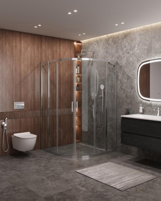 Душевой уголок CEZARES  MOLVENO-R-22-80+20-C-Cr-IV фото в интернет-магазине Русалия