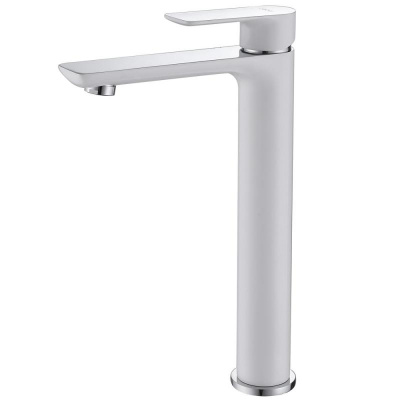 Смеситель ABBER Weiss Insel AF8011W для раковины, белый-хром фото в интернет-магазине Русалия