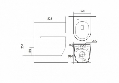 Унитаз подвесной безободковый Европа AQ1106L-00 с сиденьем микролифт Aquatek фото в интернет-магазине Русалия