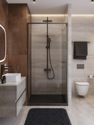 Душевая дверь CEZARES LUX-B-FS-1-90-C-GM фото в интернет-магазине Русалия