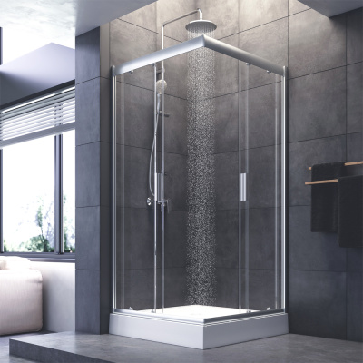 W90G-403-090MT Gem душ.ограждение 90х90 квадрат,стекло прозрачное,профиль мат. серебро, без поддона Am.Pm фото в интернет-магазине Русалия