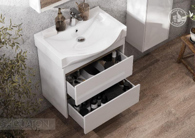 Тумба под раковину AQUATON Нортон 65 белая 1A248801NT010 фото в интернет-магазине Русалия