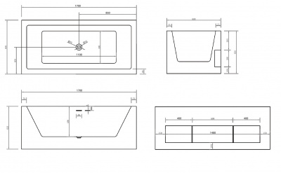 Акриловая ванна ABBER AB9339-1.7 170х80х63,5 см фото в интернет-магазине Русалия