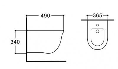 Биде подвесное AQUATEK КЛАССИК AQ1161-00, 490*365*340 мм, цвет белый фото в интернет-магазине Русалия