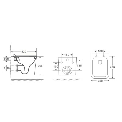 Унитаз подвесной безободковый AZ-2002 Boca с сиденьем микролифт Azario фото в интернет-магазине Русалия