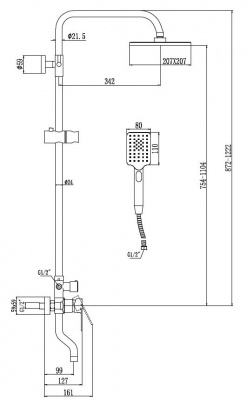 Душевая система S-602242 Savol фото в интернет-магазине Русалия