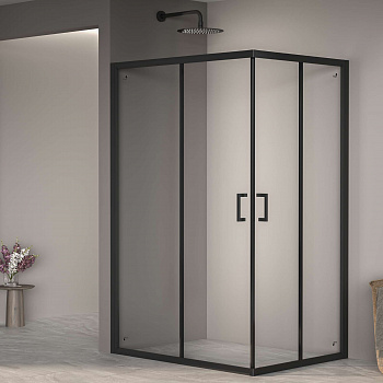 Душевой уголок RGW PA-246B 90х120, стекло - прозрачное, профиль черный фото в интернет-магазине Русалия