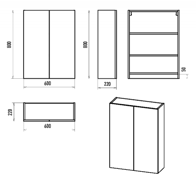 Шкаф Поло 60 подвесной О-Пол08060-014По Misty фото в интернет-магазине Русалия