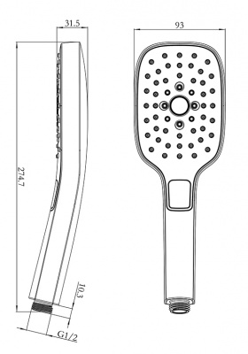 Душевая лейка HS 070801 Cr AltroBagno фото в интернет-магазине Русалия