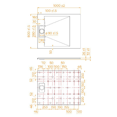 Душевой поддон прямоугольный RGW TUS-W Белый 80x100, стеклокомпозит фото в интернет-магазине Русалия