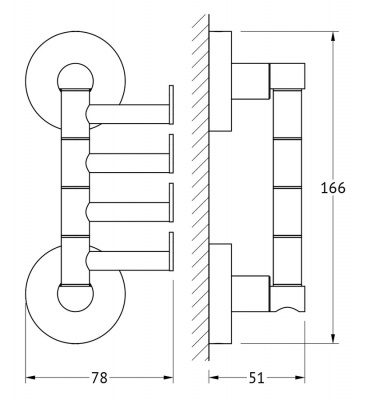 Крючок поворотный четверной HAR 011 Harmonie Artwelle фото в интернет-магазине Русалия