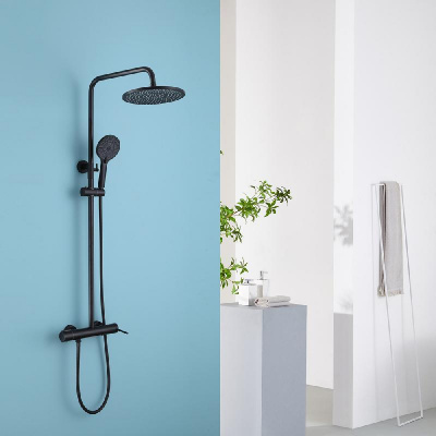 Душевая стойка ABBER Emotion AF8816B с изливом, черная матовая фото в интернет-магазине Русалия