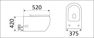 Унитаз подвесной CeramaLux CL2101 бело-глянцевый фото в интернет-магазине Русалия