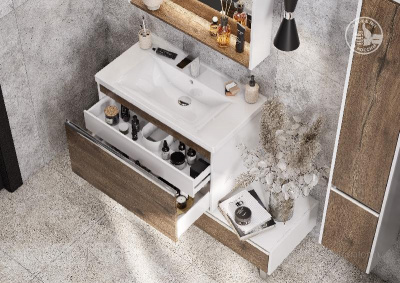 Тумба под раковину AQUATON Капри 80 таксония темная 1A230201KPDB0 фото в интернет-магазине Русалия