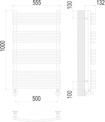 Водяной полотенцесушитель Марио П19 500х1000 4670078530745 Terminus фото в интернет-магазине Русалия
