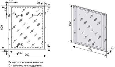 Комплект мебели Даймонд 70 Люкс подвесная, белый glass Style Line фото в интернет-магазине Русалия