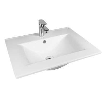 Тумба с раковиной подвесная 60см белая глянцевая BOND Cube T01600-S05W фото в интернет-магазине Русалия