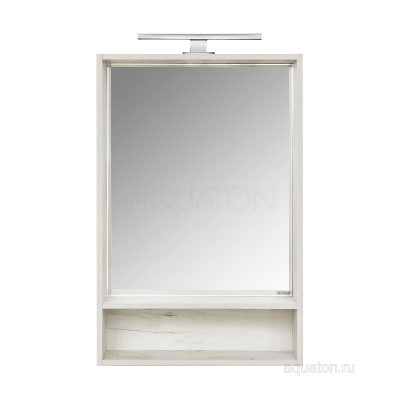 Зеркальный шкаф AQUATON Флай 60 белый, дуб крафт 1A237602FA860 фото в интернет-магазине Русалия