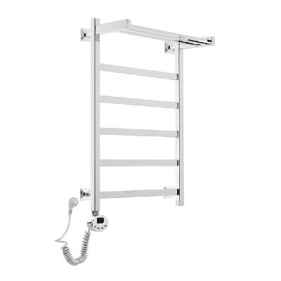 Электрический полотенцесушитель Квадро Плюс с полкой П6 400х800 EL, хром Domoterm фото в интернет-магазине Русалия