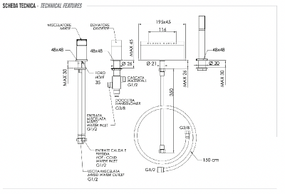 Смеситель для ванны Remer Qubika Q06BG, золото брашированное фото в интернет-магазине Русалия