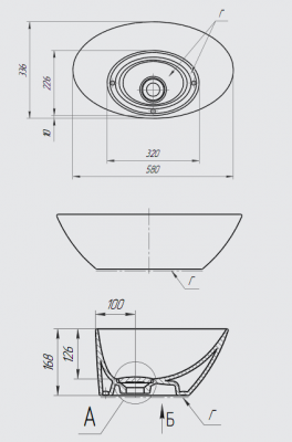 Раковина накладная Триумф 58 641266 MyJoys фото в интернет-магазине Русалия