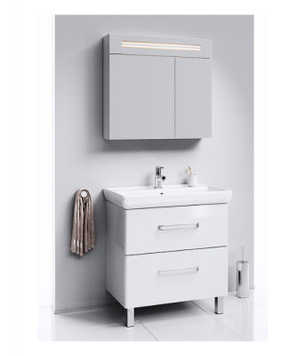 Напольная тумба 80 Neo белый NEO0108 + умывальник Дрея Q80 192185 Aqwella фото в интернет-магазине Русалия