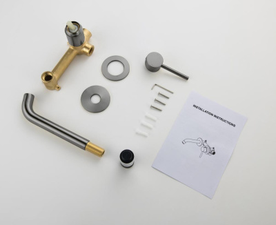 Смеситель для раковины встроенный Timo Saona черное золото (2372/18SM) фото в интернет-магазине Русалия