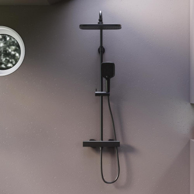 953800300 Gala душевая система с душевым ТМС смесителем, чёрный фото в интернет-магазине Русалия