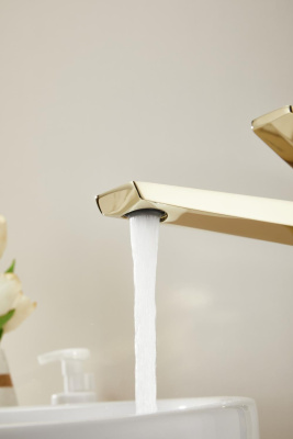 Смеситель для раковины HAIBA золотой (HB11726-5) фото в интернет-магазине Русалия