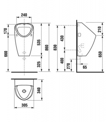 Писсуар с радарным датчиком 8430700004831 Golem Antivandal Jika фото в интернет-магазине Русалия