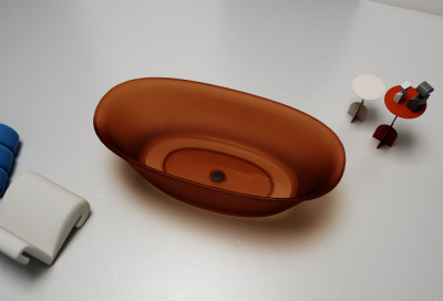 Прозрачная ванна ABBER Kristall AT9707Opal коричневая 170х75х55 см фото в интернет-магазине Русалия