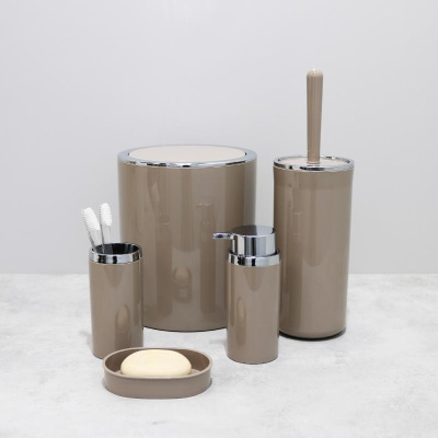 Стакан для ванной комнаты FIXSEN ROUND BEIGE FX-452-3, бежевый фото в интернет-магазине Русалия