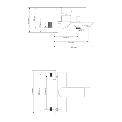 Смеситель для ванны OLIVE’S Economy NENSA хром (NS16201) фото в интернет-магазине Русалия