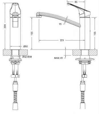 Смеситель для кухни Common F7234129CP Bravat фото в интернет-магазине Русалия