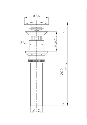 Донный клапан AltroBagno PU 070206 Cr фото в интернет-магазине Русалия