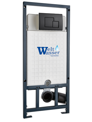 MARBERG 507 SE BL Инсталляция для унитаза. Квадратная черная кнопка WeltWasser фото в интернет-магазине Русалия