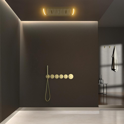 Душевая система встроенная с термостатом Timo Saona золото матовое (SX-2319/17SM) фото в интернет-магазине Русалия