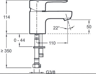 Смеситель для умывальника July E16027-4ND-CP Jacob Delafon фото в интернет-магазине Русалия