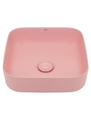 AQM5011 Раковина накладная квадратная, цвет розовый матовый. 390x390x130 фото в интернет-магазине Русалия