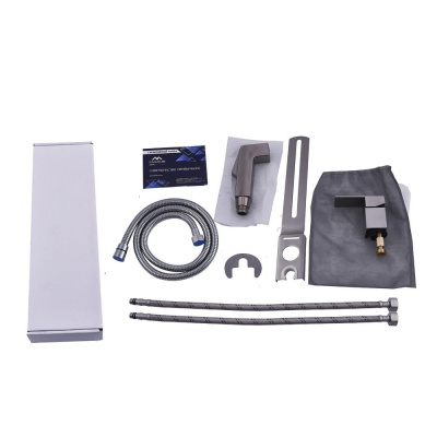 Гигиенический душ FASHUN с установкой на унитаз, квадратичный, сатин (A57104) фото в интернет-магазине Русалия