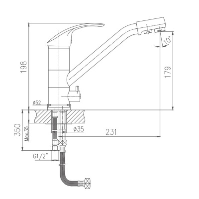 Смеситель для кухни Haiba (HB4321) фото в интернет-магазине Русалия