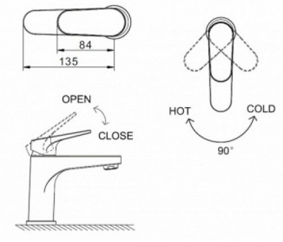 Смеситель для умывальника Eler F1191238CP Bravat фото в интернет-магазине Русалия