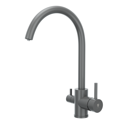 Смеситель для кухонной мойки с фильтром RUSH графит (SUS9035-37Grey) фото в интернет-магазине Русалия