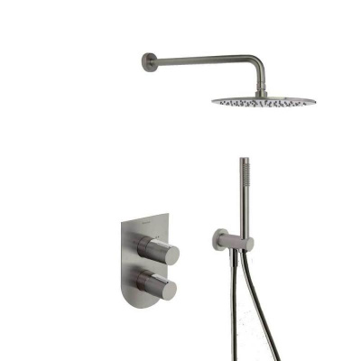 Встраиваемая душевая система с тропическим душем и душевым комплектом TZAR K3415021NC никель брашированный Ramon Soler фото в интернет-магазине Русалия