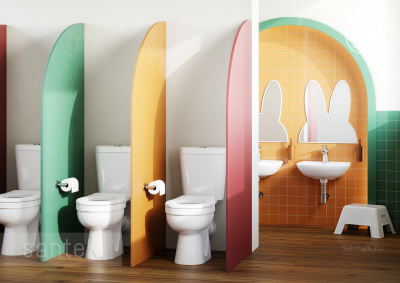 Унитаз - компакт детский с сиденьем термопласт Каспер 1WH501741 Сантек фото в интернет-магазине Русалия